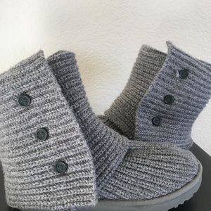 Grey knitted UGG boots